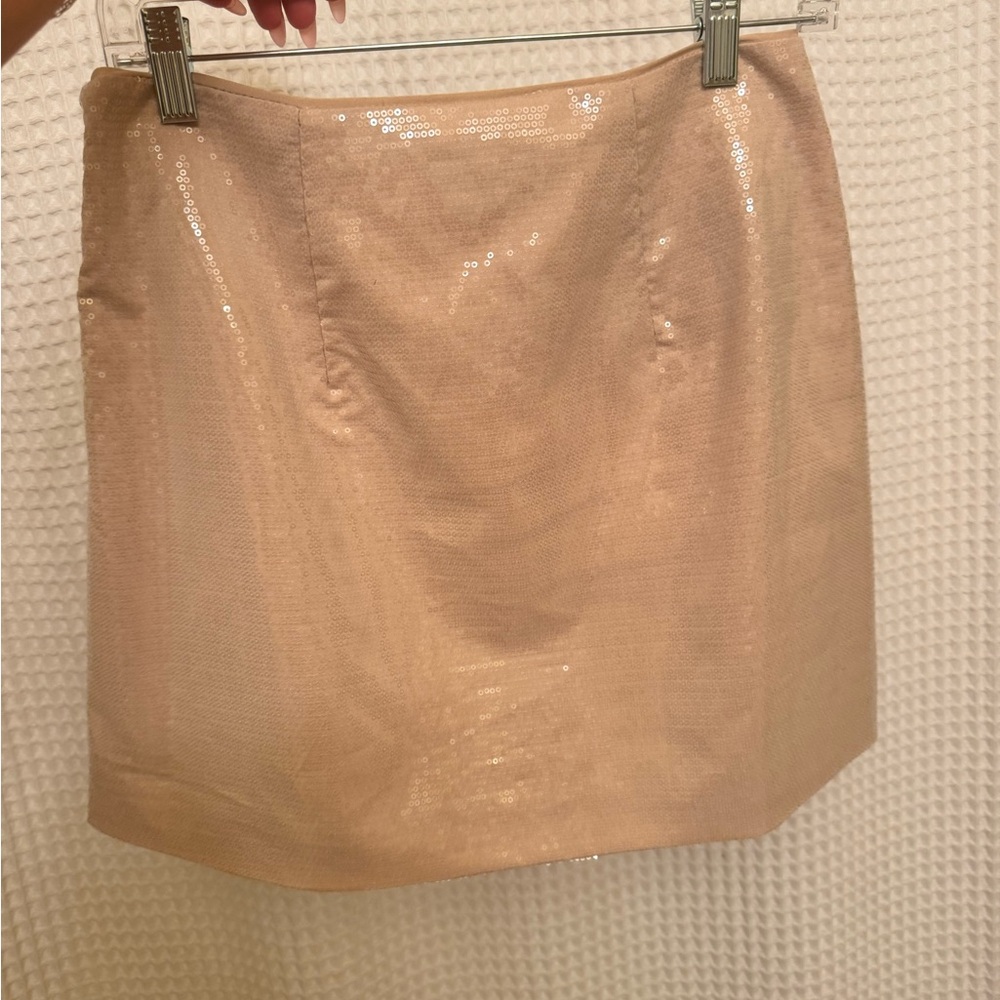 A New Day Pink and Gold Mini Pencil Skirt